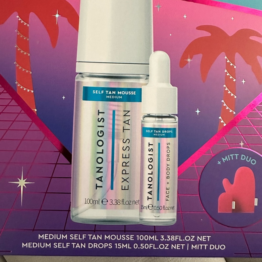 NWT Tanologist Let It Glow Kit Medium Self Tan Mousse & Drops Face + Body - Picture 2 of 5